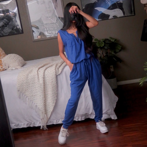 Sundry Pants - Sundry Anthropologie Blue Jumpsuit Romper Playsuit